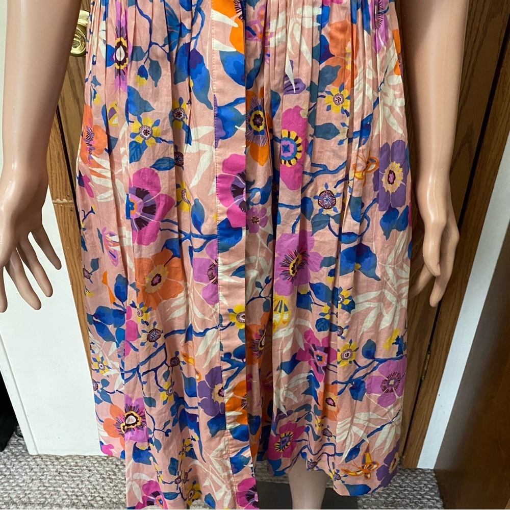 J. Crew Liberty Fabric Pavillion MIDI Length Floral Spring Dress Sleeveless - Picture 6 of 12
